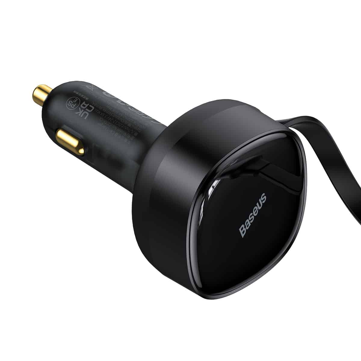 Baseus Enjoyment Retractable 2 in 1 Car Charger C+L 30w with Retractable Cable Black Baseus Enjoyment Retractable 2 in 1 Car Charger C+L 30w with Retractable Cable Black